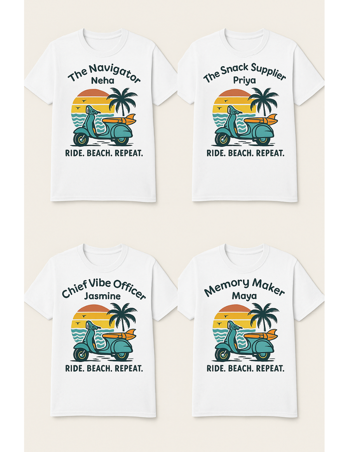 Custom Bestie Beach T-Shirt β Personalized Design for Friends β Custom from Glamlittles