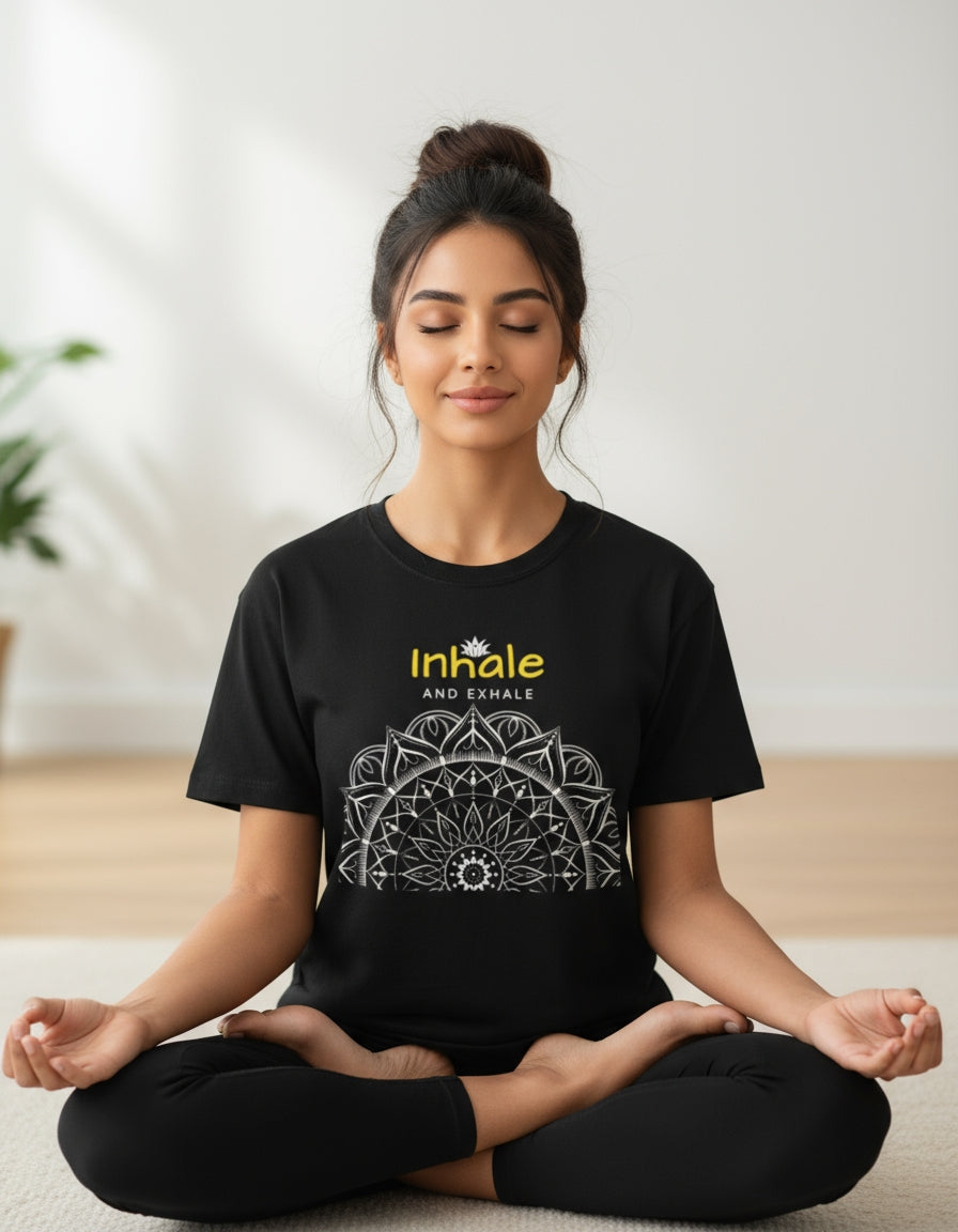 Inhale and Exhale Mandala T-Shirt | Mindfulness Tee