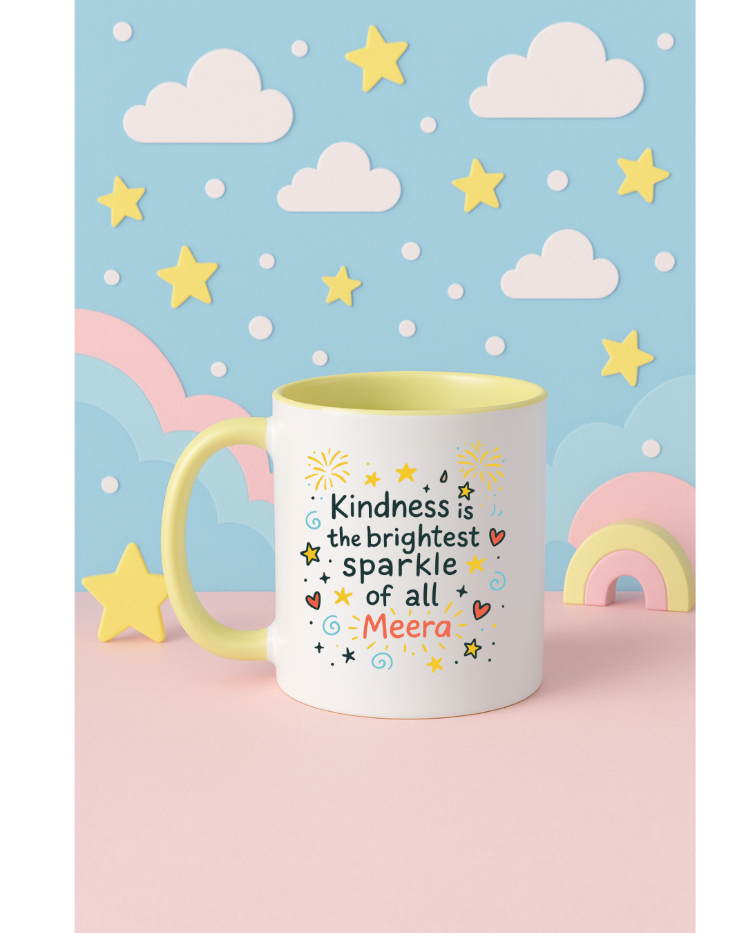 💖 Personalized Diwali Mug – “Kindness is the Brightest Sparkle”
