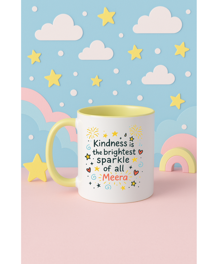 💖 Personalized Diwali Mug – “Kindness is the Brightest Sparkle”