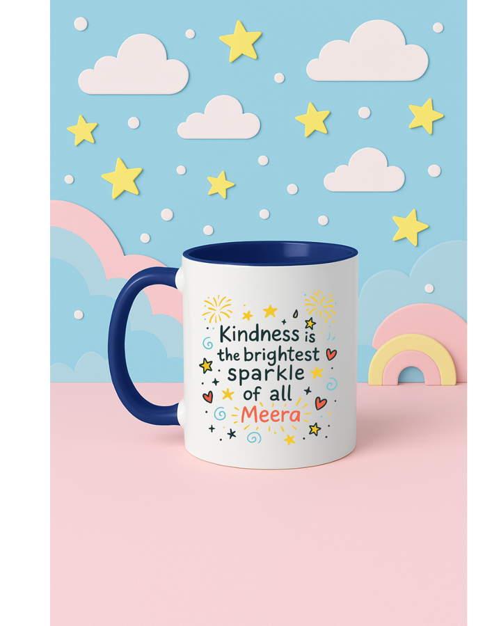 💖 Personalized Diwali Mug – “Kindness is the Brightest Sparkle”