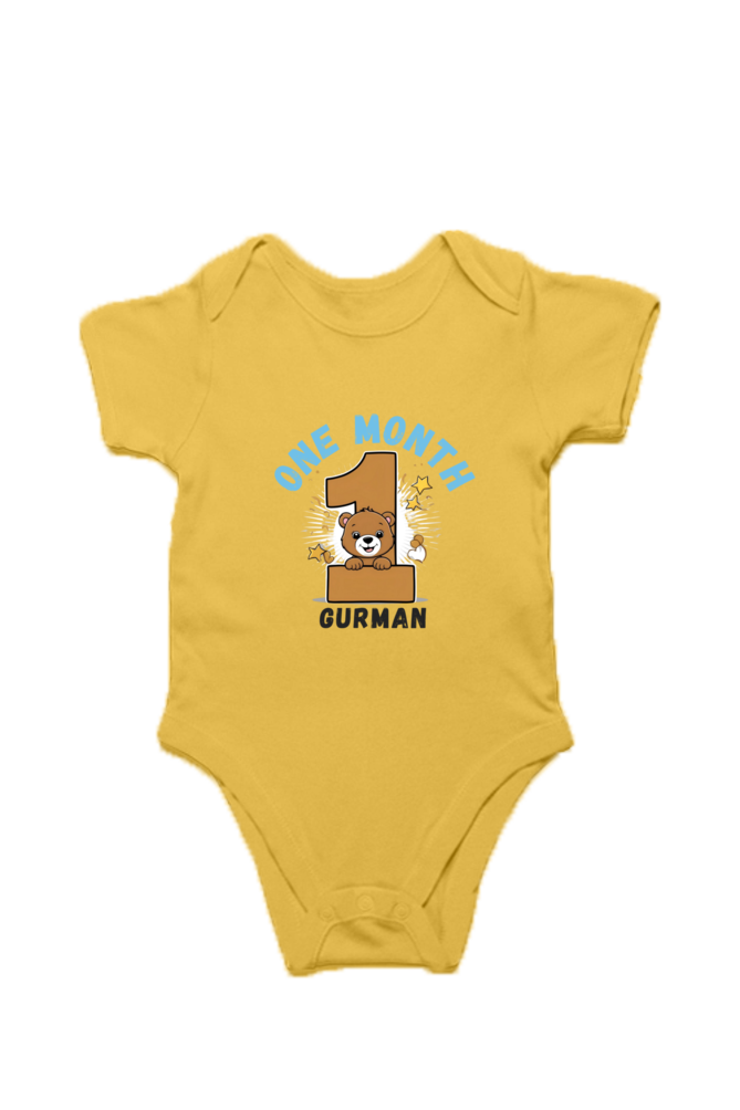 One Month Milestone Baby Romper – Custom from Glamlittles