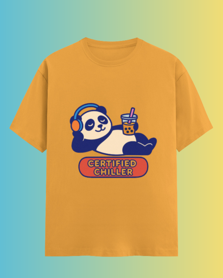 Certified Chiller Panda Unisex Classic Crew T-Shirt| Cute Relaxed Streetwear