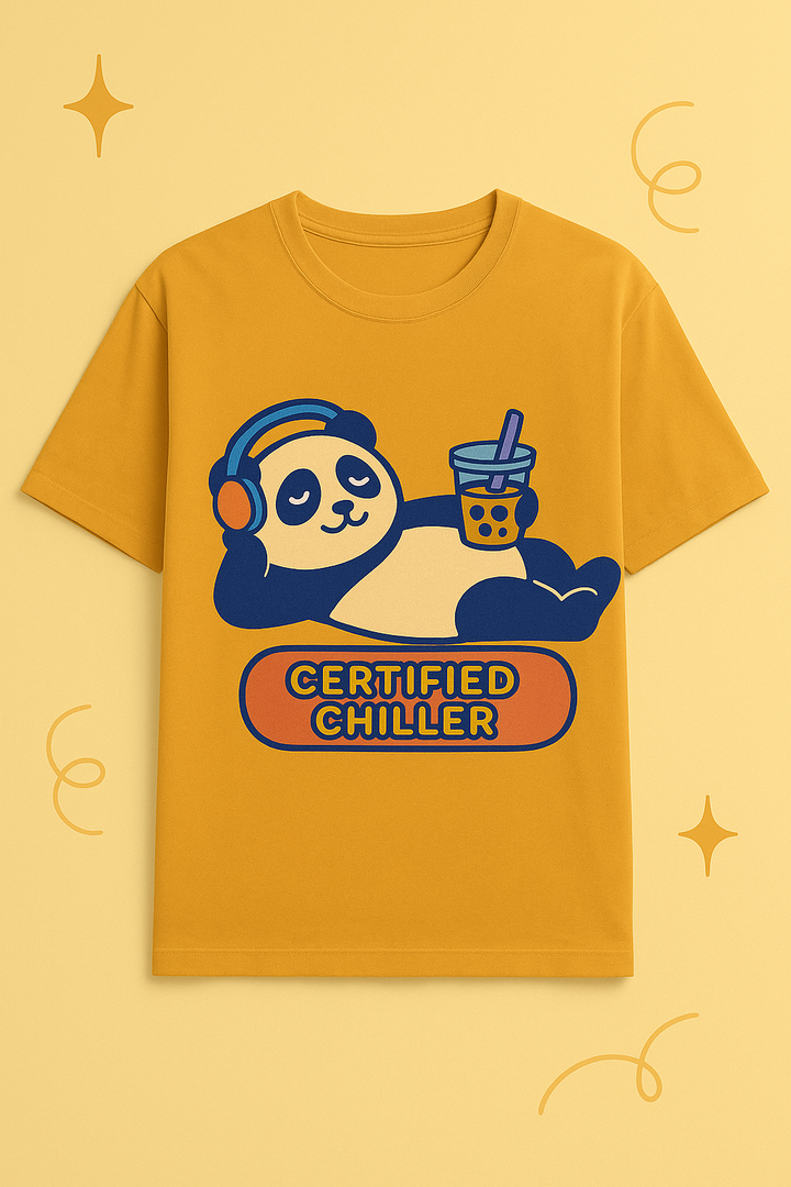 Certified Chiller Panda Unisex Classic Crew T-Shirt| Cute Relaxed Streetwear