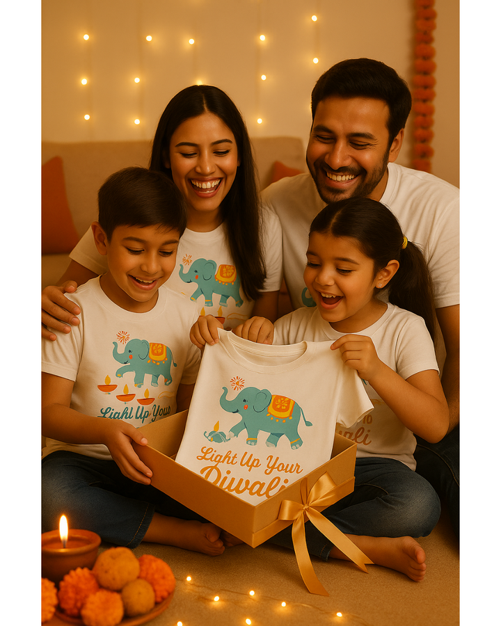 Diwali Family Combo T-Shirts | Parents & Kids Outfit