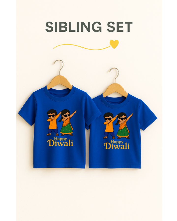 Happy Diwali Kids T-Shirt – Festive Dab Dance Edition