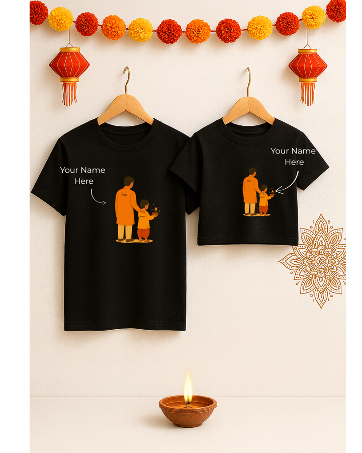 Daddy & Son Matching T-Shirts - Diwali Edition