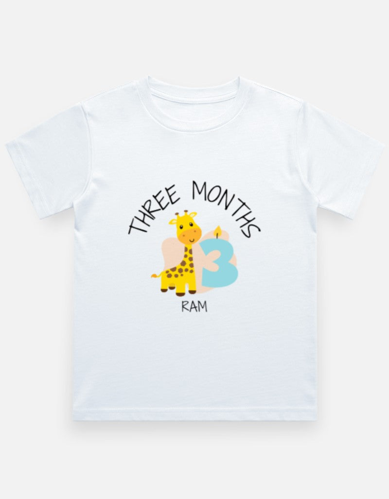 Baby 3 Month Milestone T-Shirt - Personalized Monthly Tee – Custom from Glamlittles