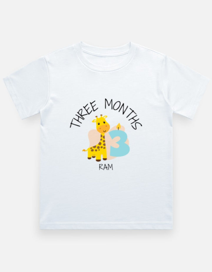 Baby 3 Month Milestone T-Shirt - Personalized Monthly Tee – Custom from Glamlittles