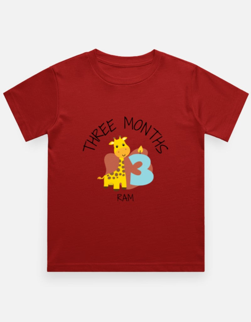 Baby 3 Month Milestone T-Shirt - Personalized Monthly Tee – Custom from Glamlittles