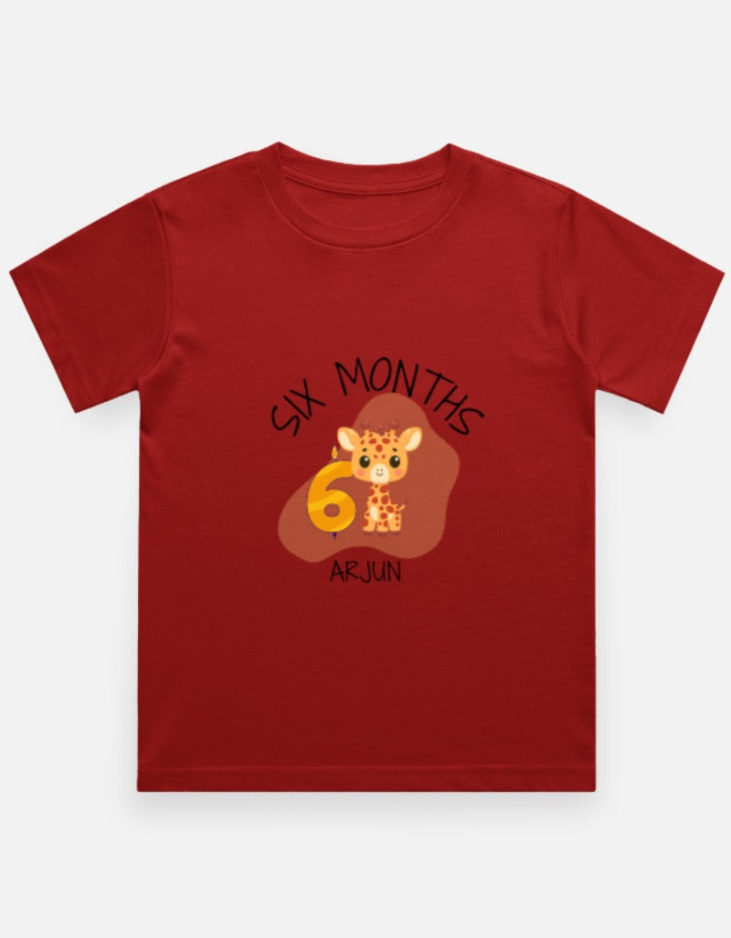 Baby 6 Month Milestone T-Shirt - Half Birthday Personalized – Custom from Glamlittles