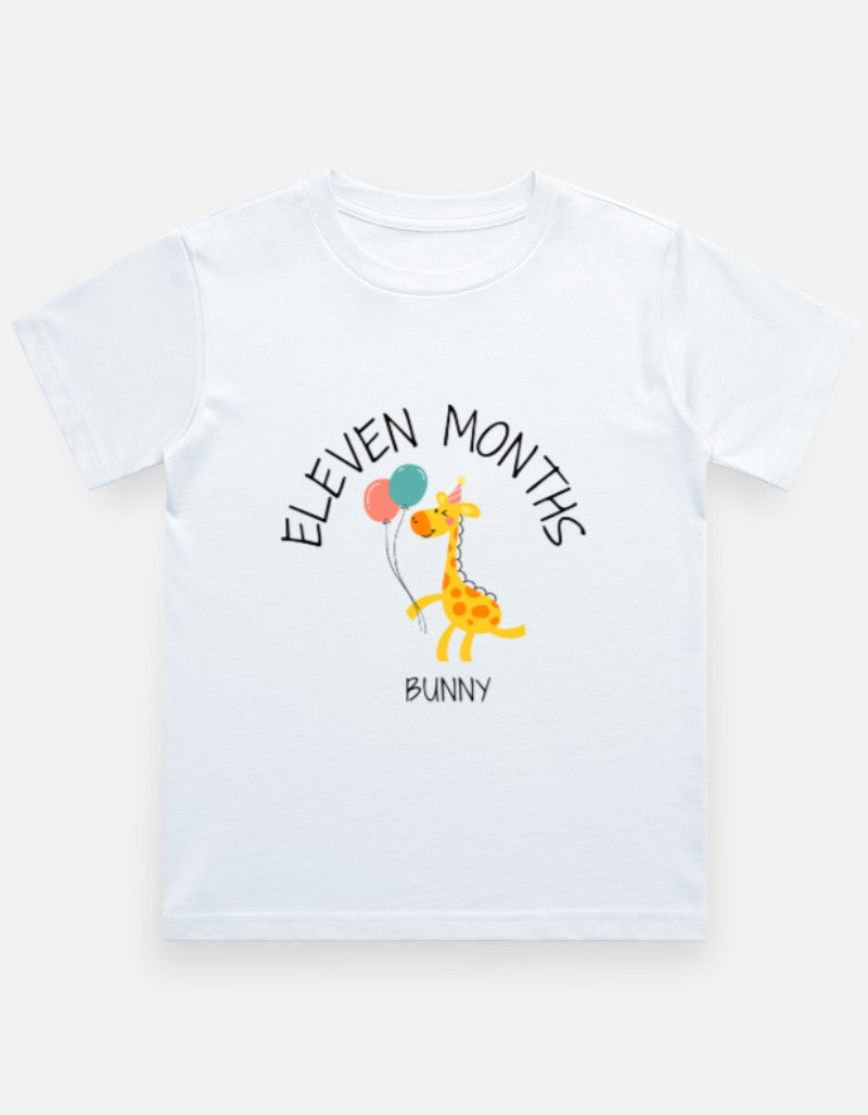 Baby 11 Month Milestone T-Shirt - Personalized Pre-Birthday – Custom from Glamlittles