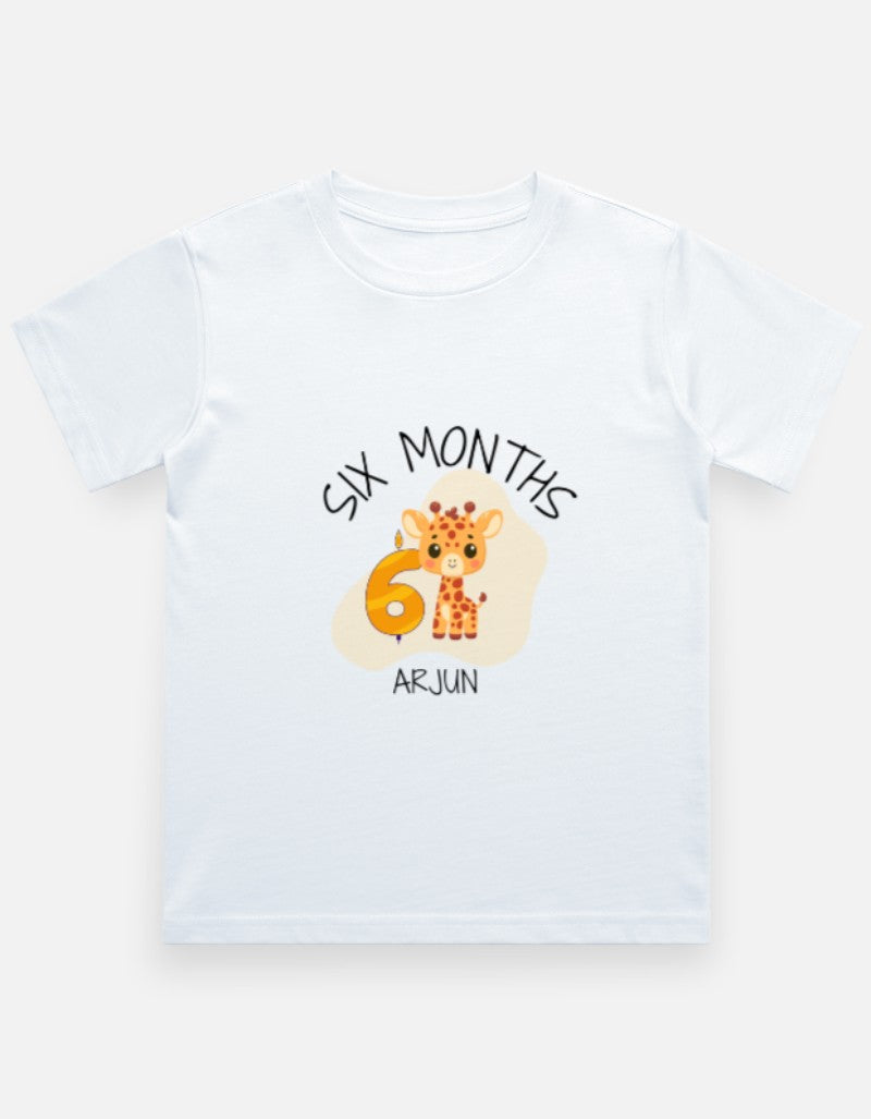 Baby 6 Month Milestone T-Shirt - Half Birthday Personalized – Custom from Glamlittles
