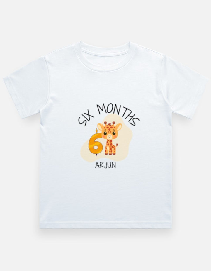 Baby 6 Month Milestone T-Shirt - Half Birthday Personalized – Custom from Glamlittles