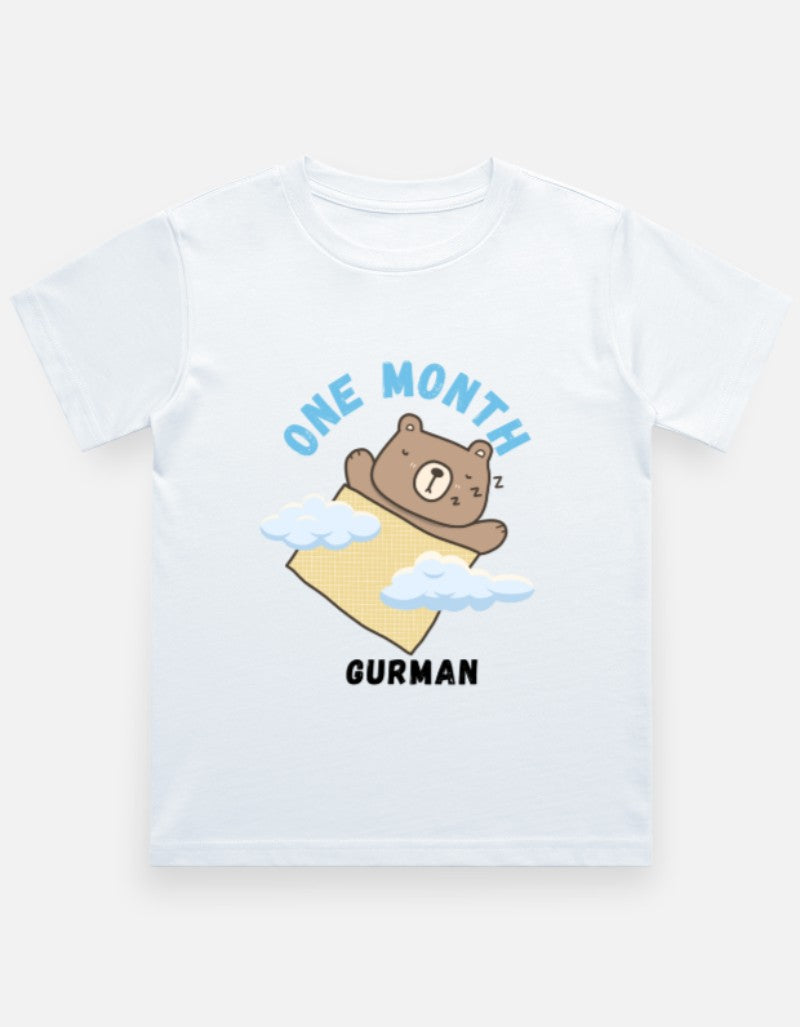 Baby 1 Month Milestone T-Shirt - Personalized First Month Tee – Custom from Glamlittles