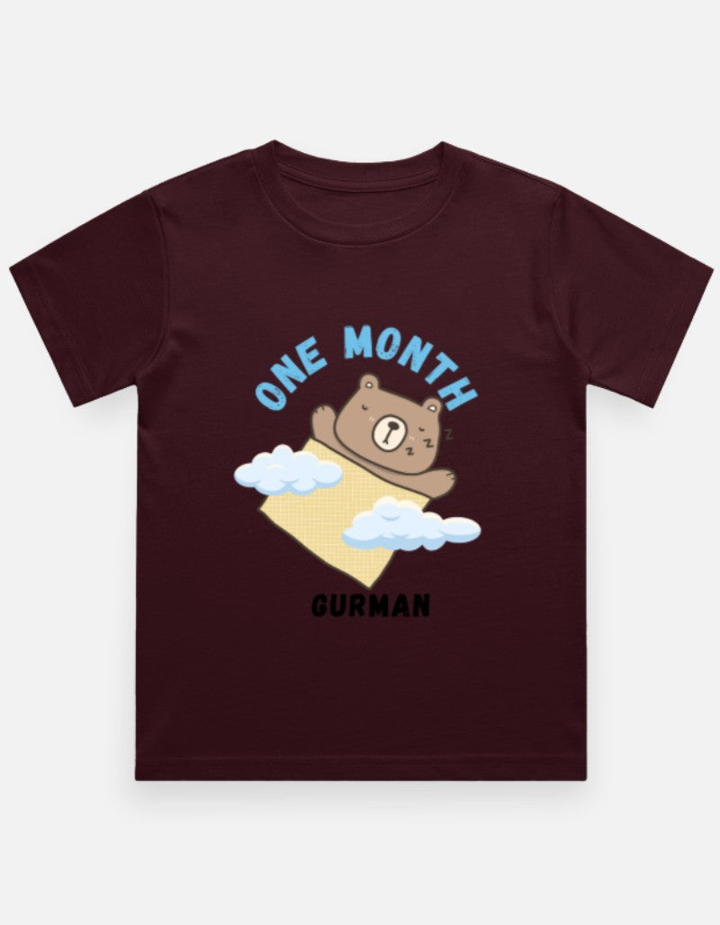 Baby 1 Month Milestone T-Shirt - Personalized First Month Tee – Custom from Glamlittles