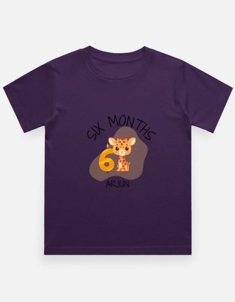 Baby 6 Month Milestone T-Shirt - Half Birthday Personalized – Custom from Glamlittles
