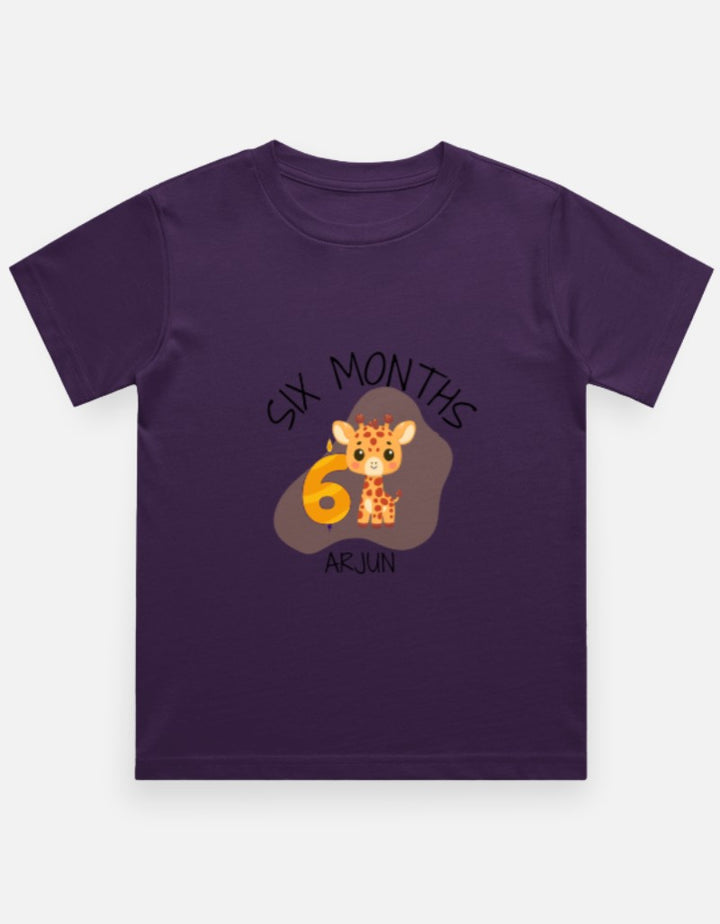 Baby 6 Month Milestone T-Shirt - Half Birthday Personalized – Custom from Glamlittles