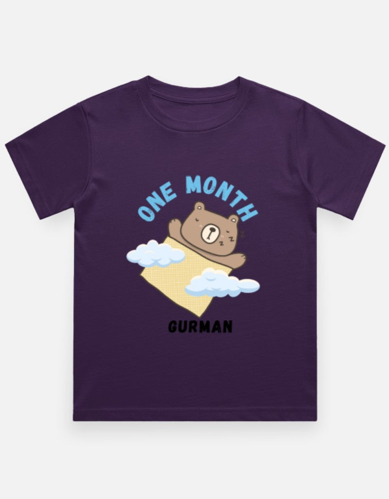 Baby 1 Month Milestone T-Shirt - Personalized First Month Tee – Custom from Glamlittles