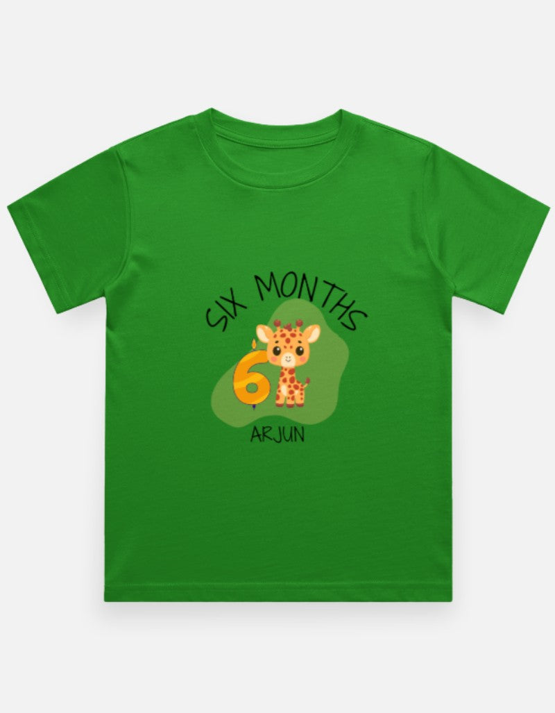 Baby 6 Month Milestone T-Shirt - Half Birthday Personalized – Custom from Glamlittles
