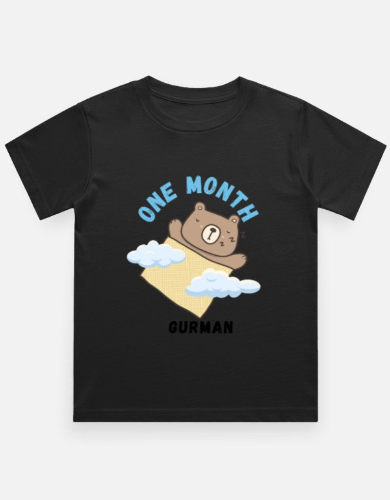 Baby 1 Month Milestone T-Shirt - Personalized First Month Tee – Custom from Glamlittles
