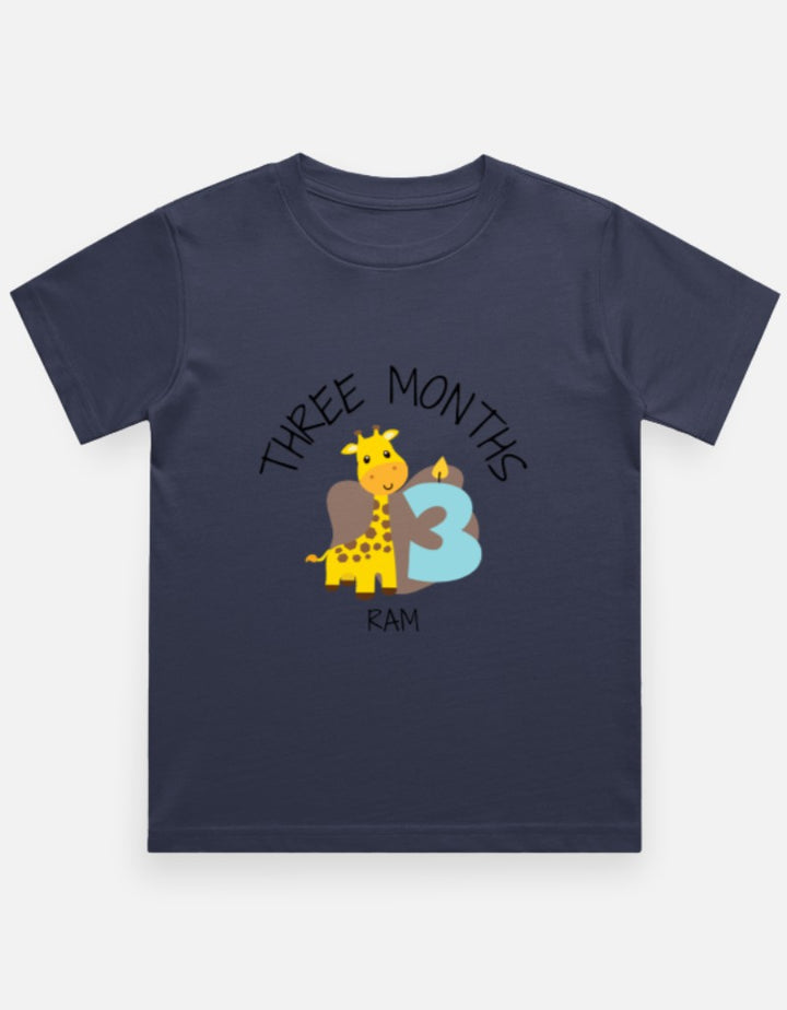 Baby 3 Month Milestone T-Shirt - Personalized Monthly Tee – Custom from Glamlittles