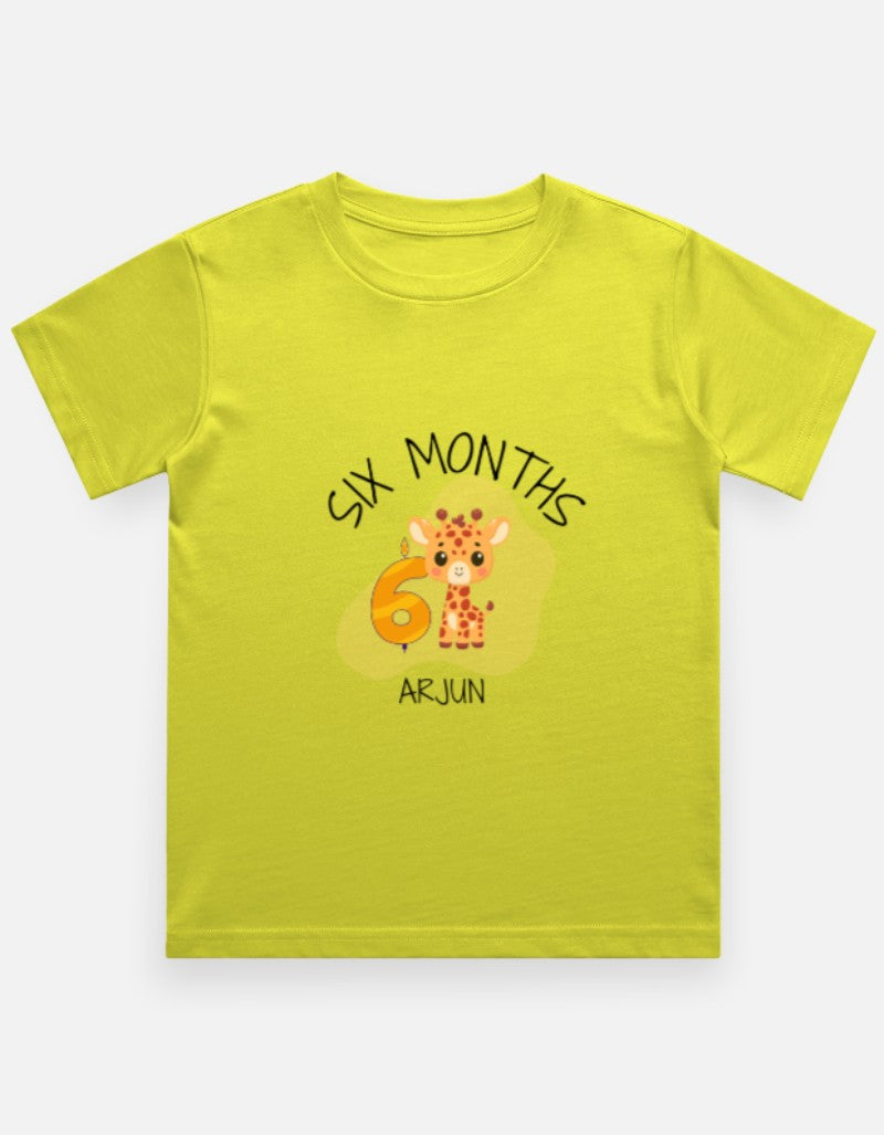 Baby 6 Month Milestone T-Shirt - Half Birthday Personalized – Custom from Glamlittles