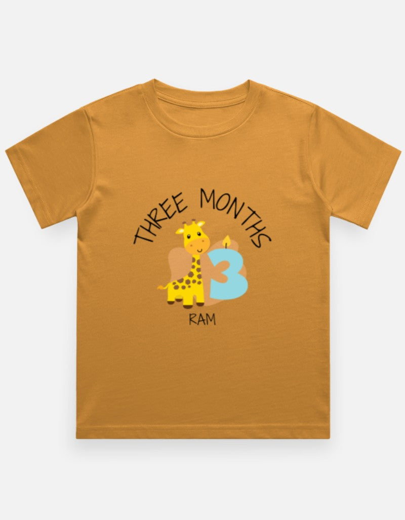 Baby 3 Month Milestone T-Shirt - Personalized Monthly Tee – Custom from Glamlittles