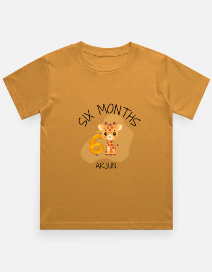 Baby 6 Month Milestone T-Shirt - Half Birthday Personalized – Custom from Glamlittles