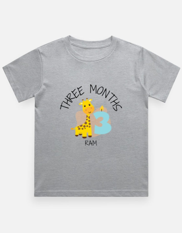 Baby 3 Month Milestone T-Shirt - Personalized Monthly Tee – Custom from Glamlittles