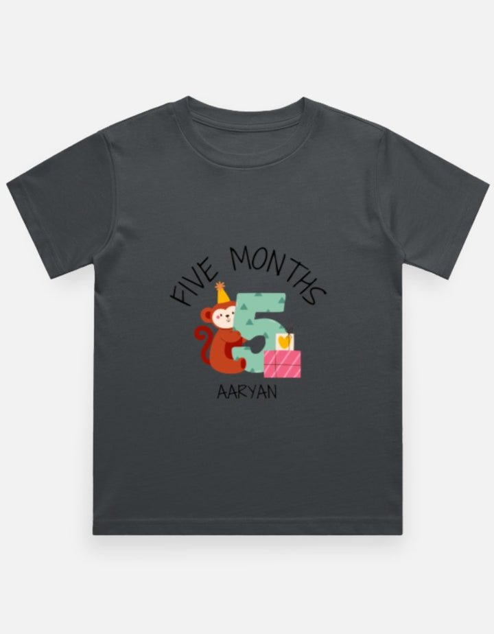 Baby 5 Month Milestone T-Shirt - Personalized Growth Tee – Custom from Glamlittles