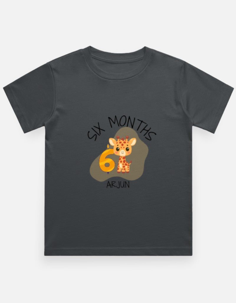 Baby 6 Month Milestone T-Shirt - Half Birthday Personalized – Custom from Glamlittles