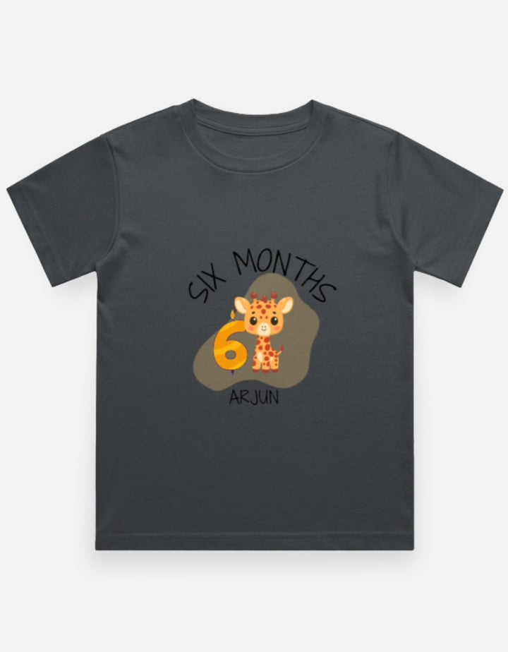 Baby 6 Month Milestone T-Shirt - Half Birthday Personalized – Custom from Glamlittles