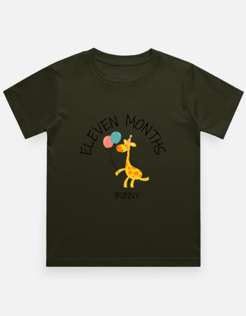 Baby 11 Month Milestone T-Shirt - Personalized Pre-Birthday – Custom from Glamlittles