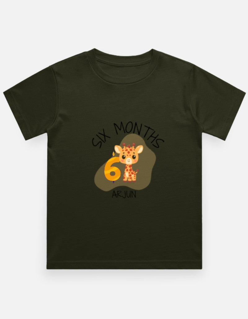 Baby 6 Month Milestone T-Shirt - Half Birthday Personalized – Custom from Glamlittles