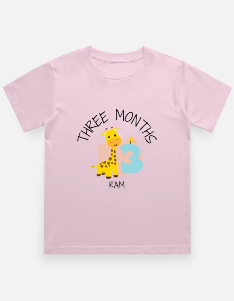 Baby 3 Month Milestone T-Shirt - Personalized Monthly Tee – Custom from Glamlittles