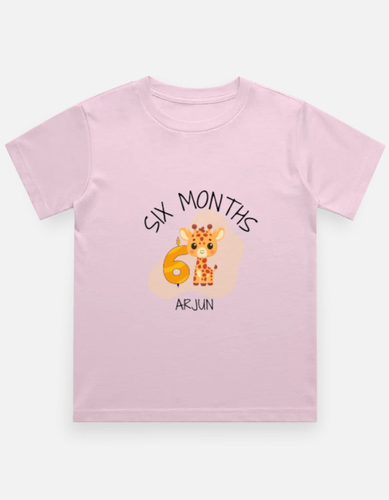 Baby 6 Month Milestone T-Shirt - Half Birthday Personalized – Custom from Glamlittles