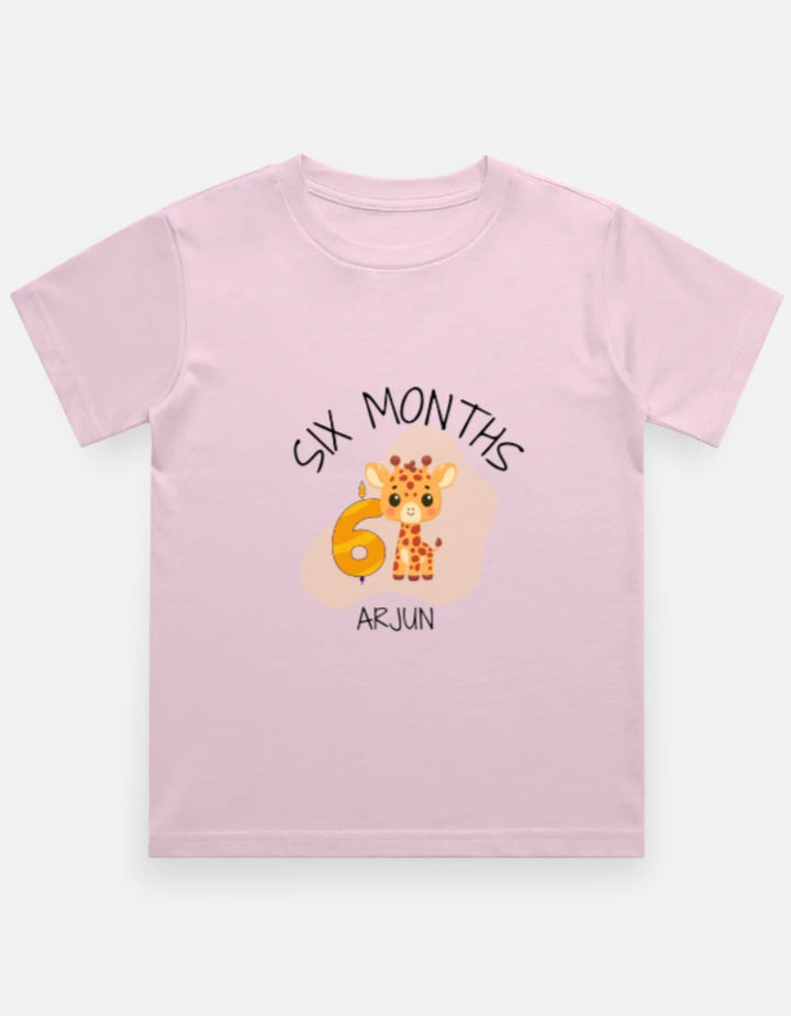 Baby 6 Month Milestone T-Shirt - Half Birthday Personalized – Custom from Glamlittles