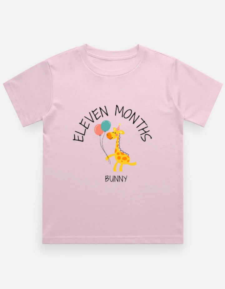 Baby 11 Month Milestone T-Shirt - Personalized Pre-Birthday – Custom from Glamlittles