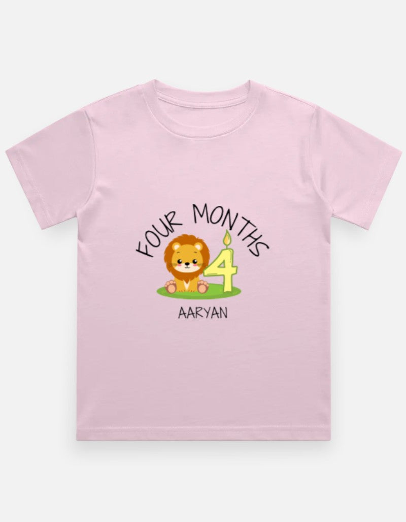 Baby 4 Month Milestone T-Shirt - Personalized Monthly Keepsake – Custom from Glamlittles