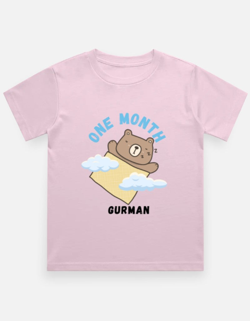Baby 1 Month Milestone T-Shirt - Personalized First Month Tee – Custom from Glamlittles