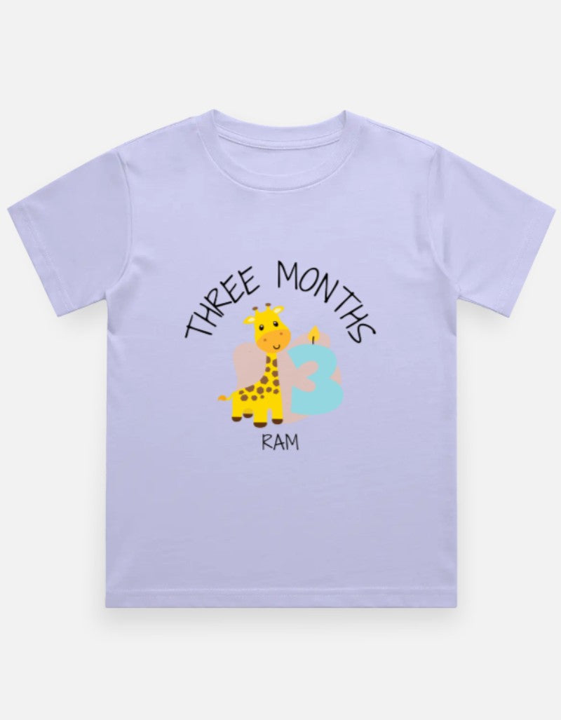 Baby 3 Month Milestone T-Shirt - Personalized Monthly Tee – Custom from Glamlittles