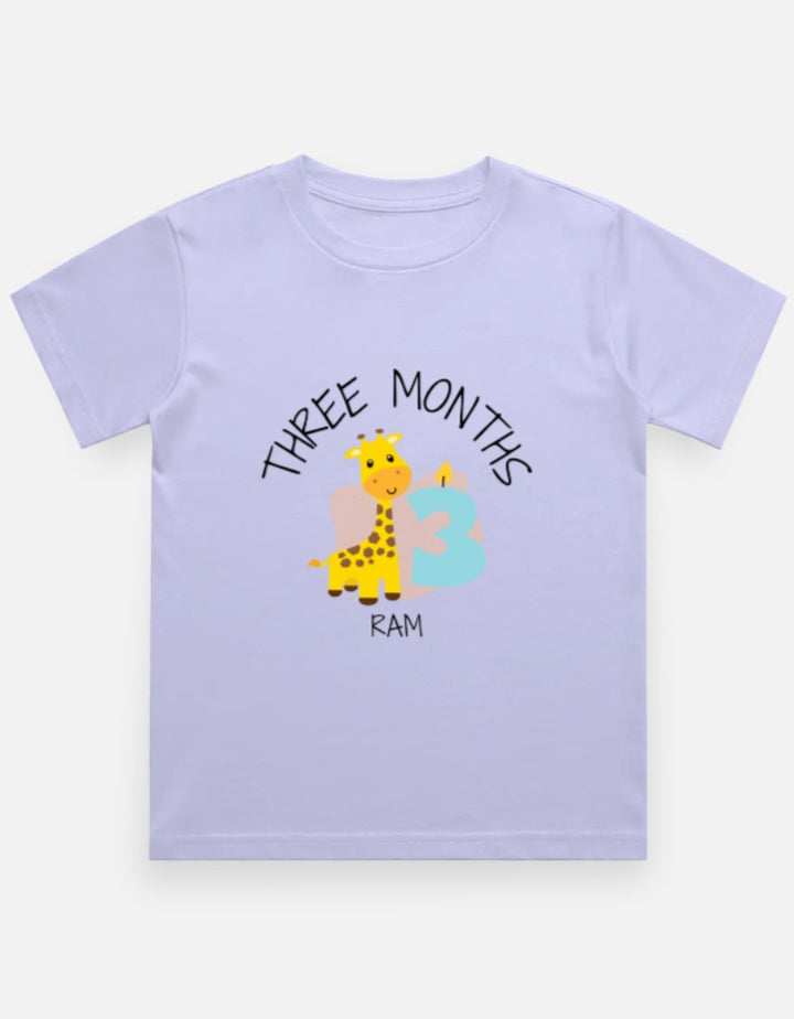 Baby 3 Month Milestone T-Shirt - Personalized Monthly Tee – Custom from Glamlittles