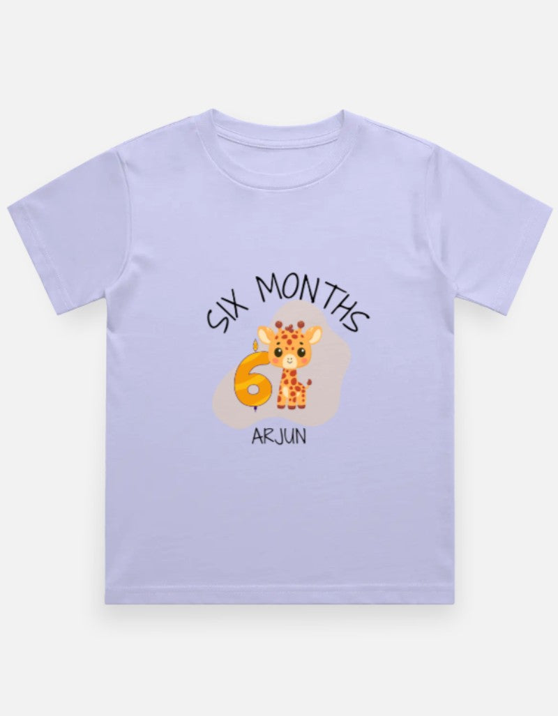Baby 6 Month Milestone T-Shirt - Half Birthday Personalized – Custom from Glamlittles