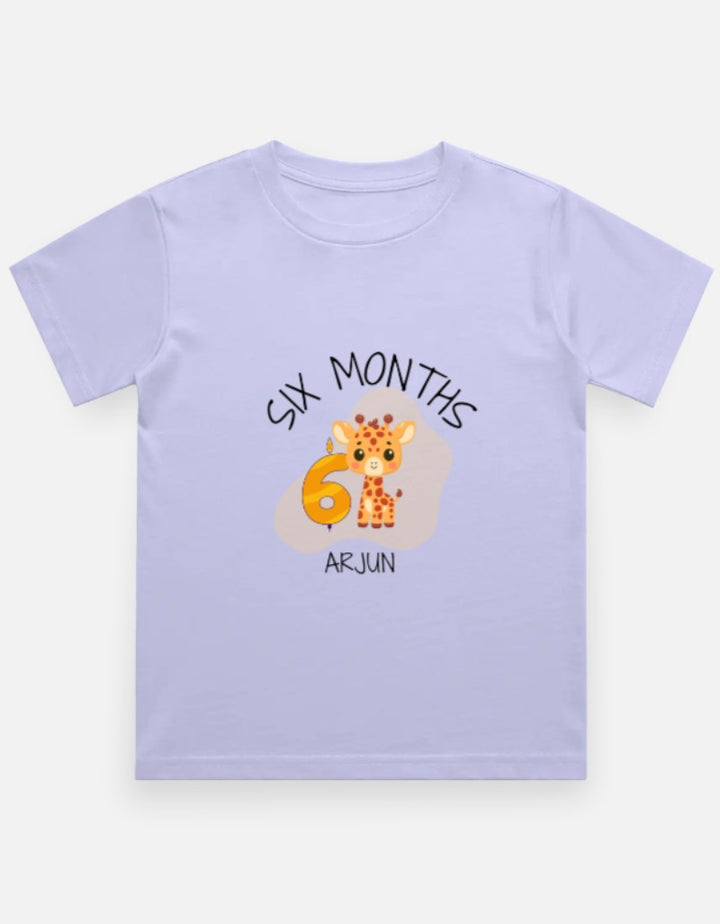 Baby 6 Month Milestone T-Shirt - Half Birthday Personalized – Custom from Glamlittles