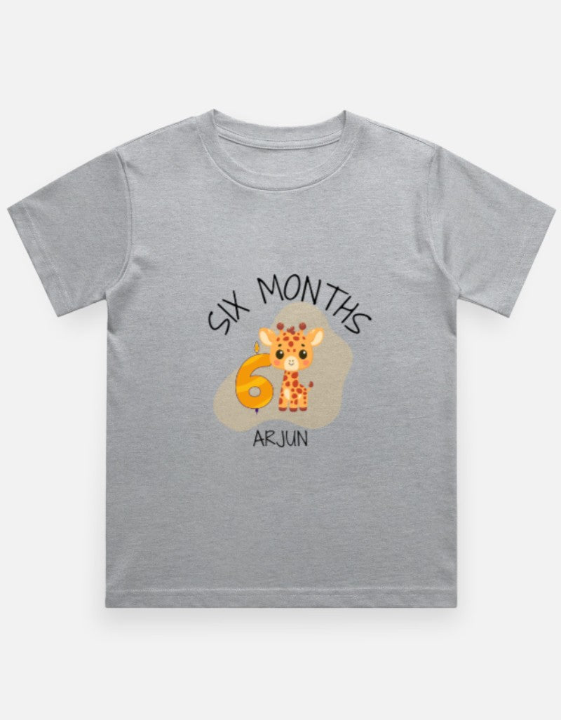Baby 6 Month Milestone T-Shirt - Half Birthday Personalized – Custom from Glamlittles