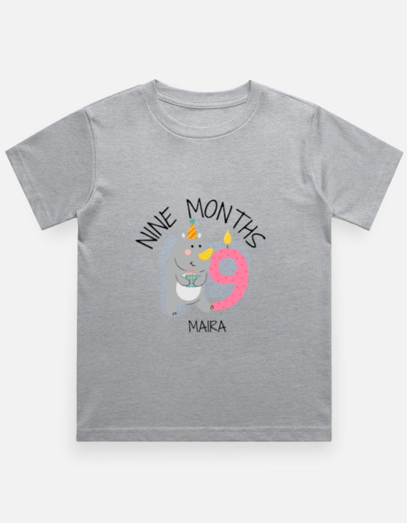 Baby 9 Month Milestone T-Shirt - Personalized Keepsake Top – Custom from Glamlittles