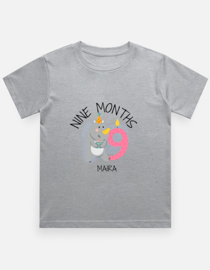 Baby 9 Month Milestone T-Shirt - Personalized Keepsake Top – Custom from Glamlittles