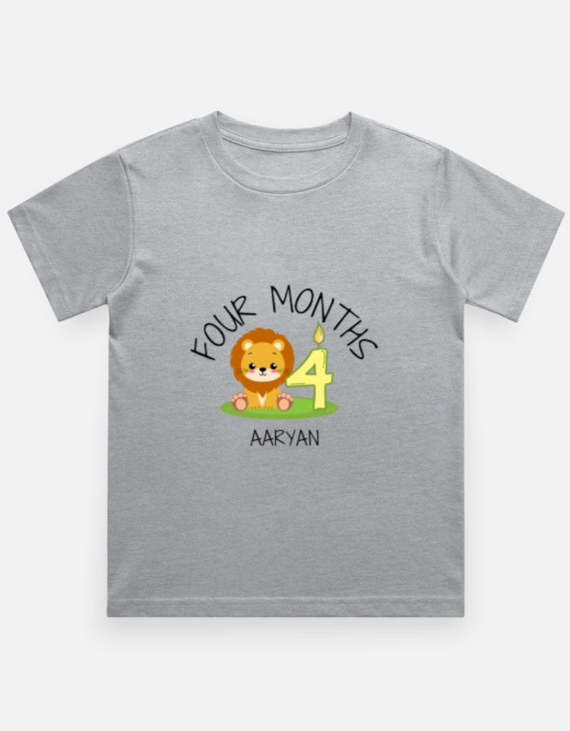Baby 4 Month Milestone T-Shirt - Personalized Monthly Keepsake – Custom from Glamlittles