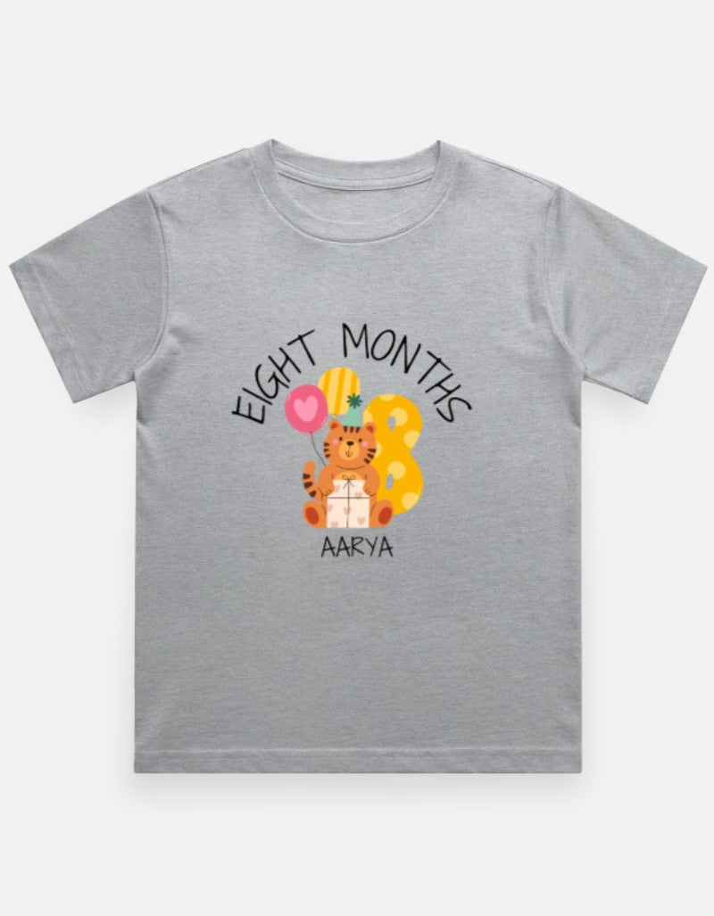 Baby 8 Month Milestone T-Shirt - Personalized Monthly Celebration – Custom from Glamlittles